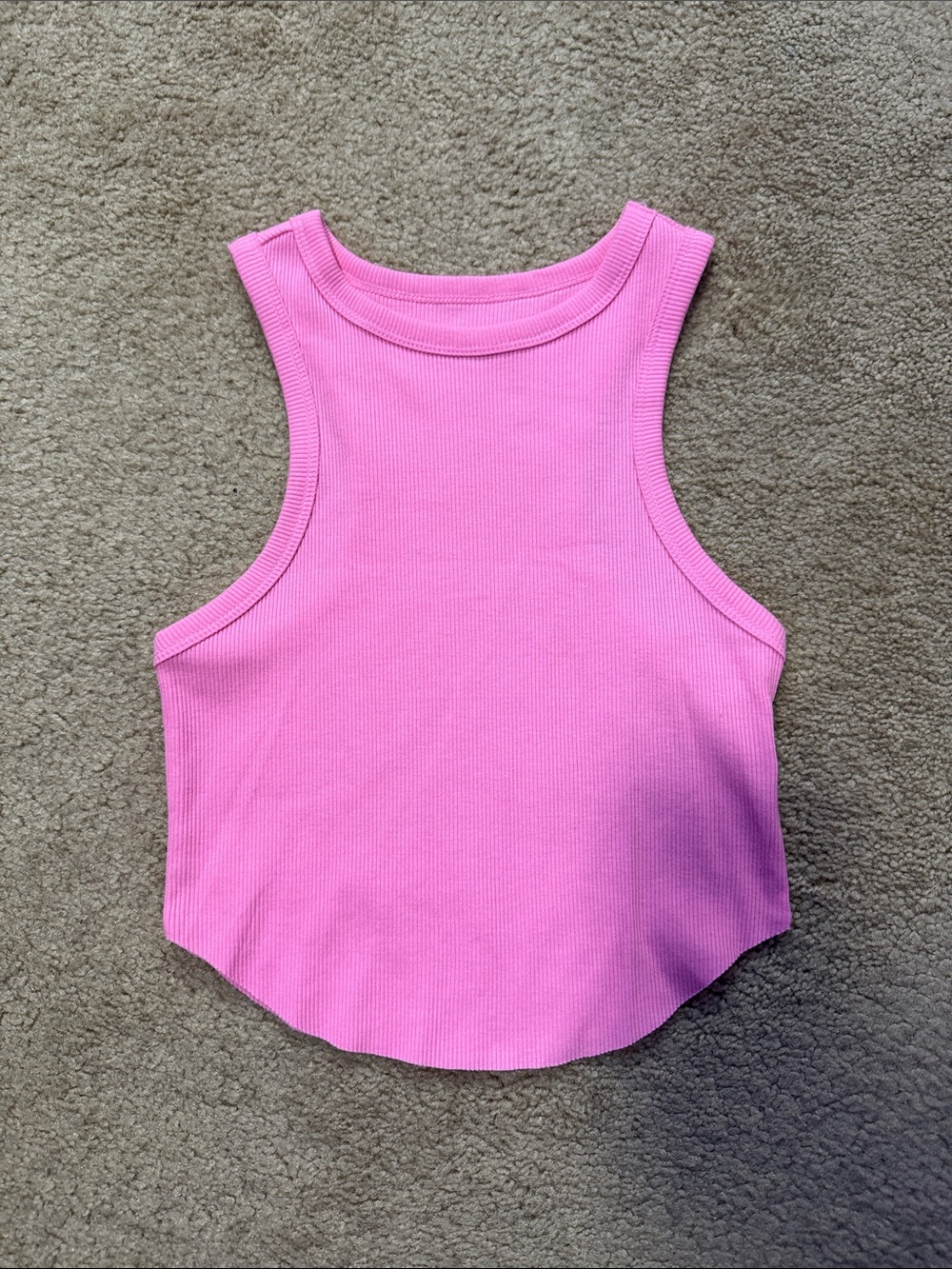 Target Pink Ribbed Crop Tank Top